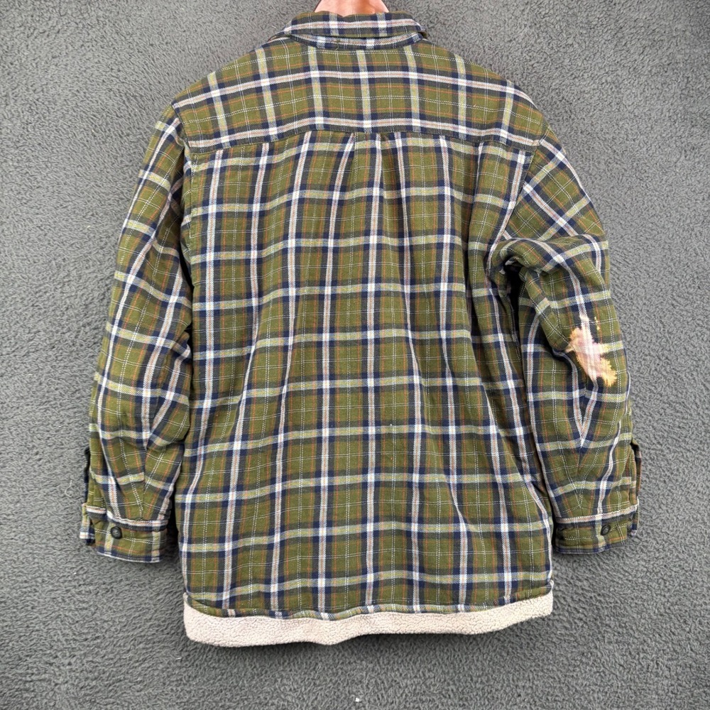 Levis Mens Sherpa Lined Flannel Shirt Jacket Medium Distressed Bleached - Picture 8 of 9